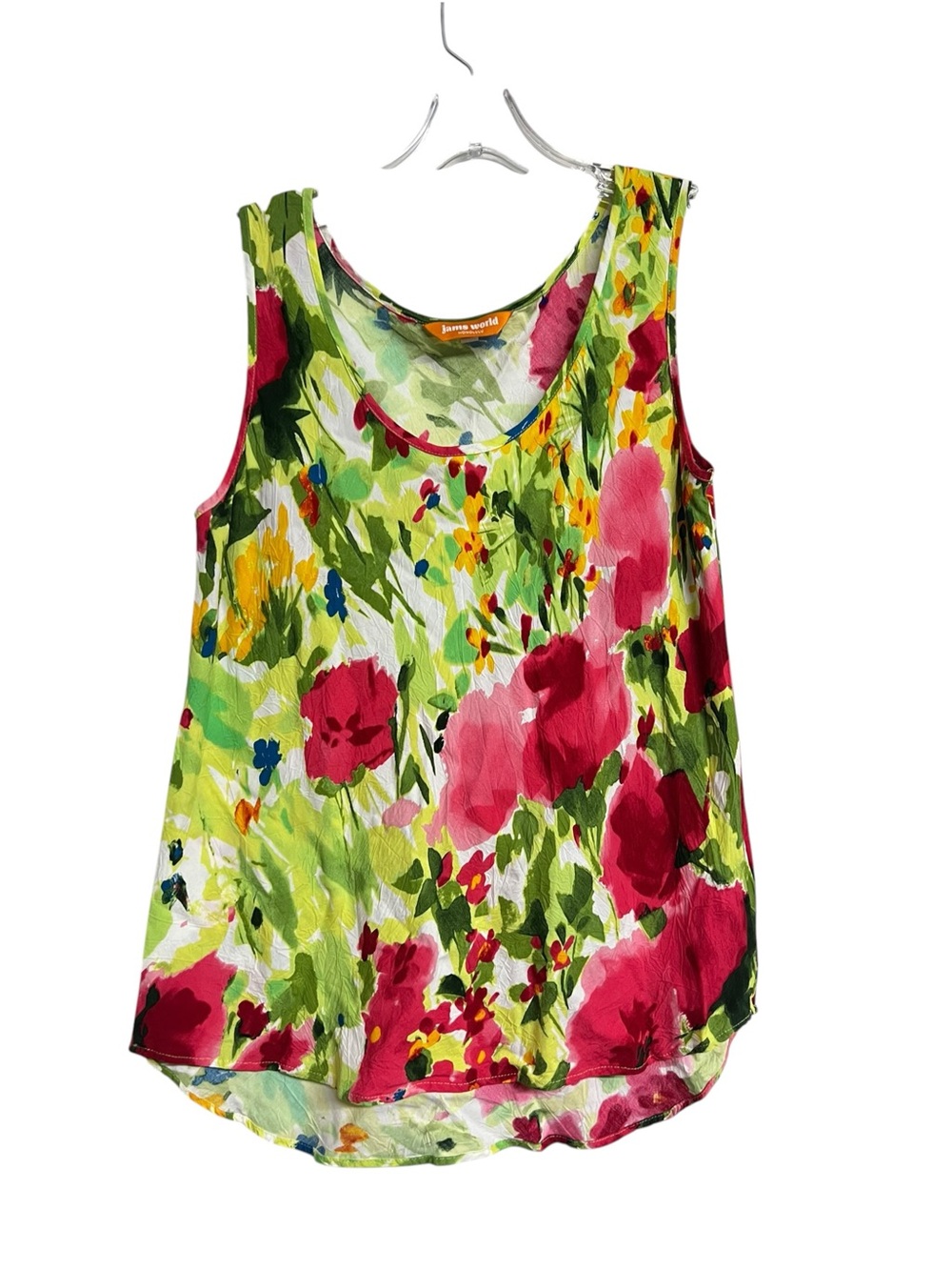 Jams World Floral Watercolor Art To Wear Scoop Tank Top Garden Party